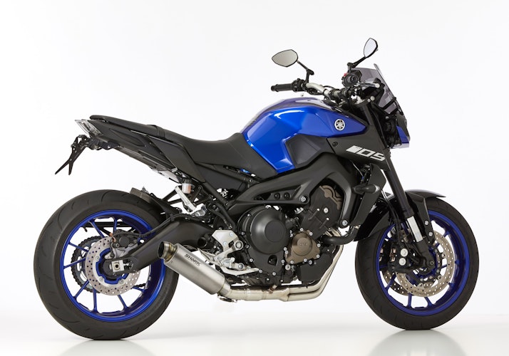 SHARK KOMPLETTANLAGE Titan silber SRC 4 für YAMAHA MT-09 / SP,XSR900 EURO4  