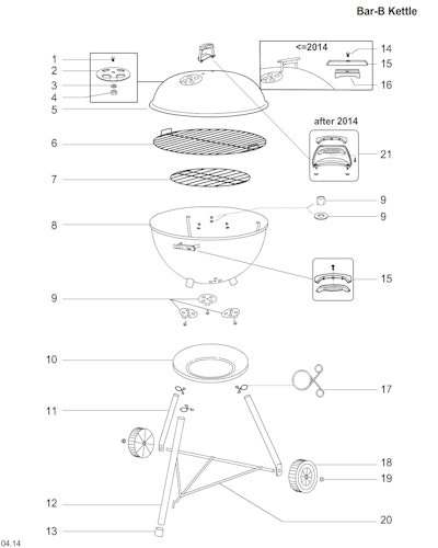 Weber Bar-B-Kettle 57cm Blk (France/Germany)