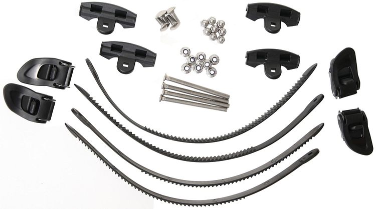 Uebler Ratschenverschluss Umrüst-Kit für Alu-Fahrradschienen schwarz