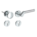 Vorschaubild Griffwerk CORINNA Schraubtechnik GK4 -Chrom/Edelstahl Rosettengarnitur -Schraubt. -Knopf R21 -WR -TS 40-45mm