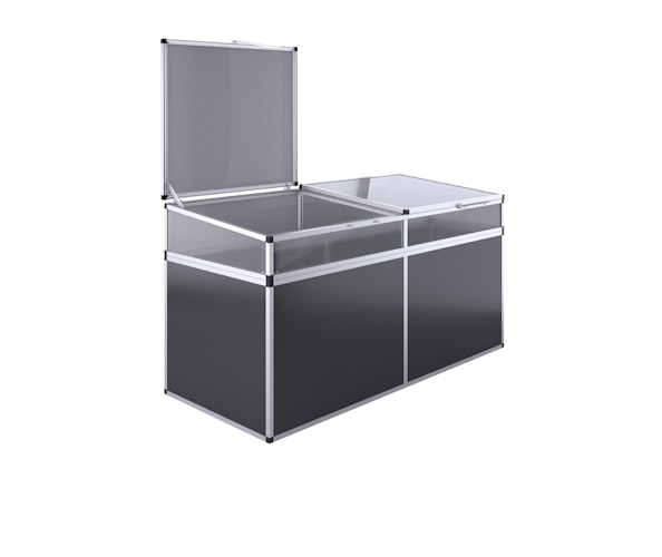 KGT Frühbeet Aufsatz für Aluminium Hochbeet 210 Profile pressblank (B2,05 x T0,91 x H0,77 m - 1185 l)