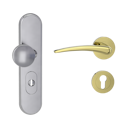 Vorschaubild Griffwerk TITANO Kombi SB_882 ES1 (S2) -Edelstahl matt Kombi-Schutzbeschlag -Knopf/Drücker -mit Griff MARISA Schraubt. -ME-O(Z) -L -ZA, 72mm -TS 38-50