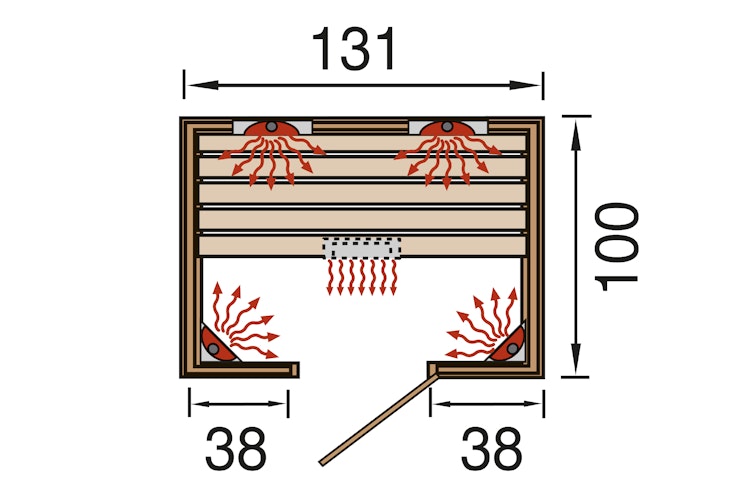Weka Infrarot Wärmekabine Vaala Gr. 2 inkl. Linienstrahler