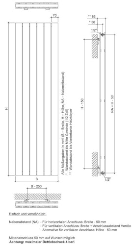 Ximax Raumheizkörper P1 Duplex weiß