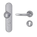 Vorschaubild Griffwerk TITANO Kombi SB_882 ES1 (S2) -Edelstahl matt Kombi-Schutzbeschlag -Knopf/Drücker -mit Griff DESM ULMER GRIFF PROF-EM-rund -L-ZA,72mm -TS 38-50