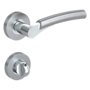 Vorschaubild Griffwerk RAFFAELLA Schraubtechnik GK4 -Chrom/Perla Silbermatt  Rosettengarnitur -Schraubt. -WC -TS 40-45mm