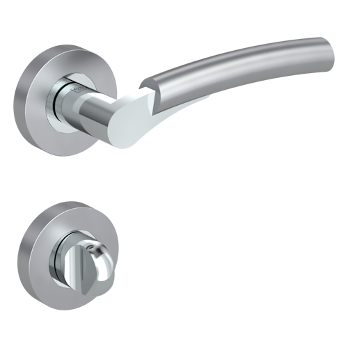 Griffwerk RAFFAELLA Schraubtechnik GK4 -Chrom/Perla Silbermatt  Rosettengarnitur -Schraubt. -WC -TS 40-45mm