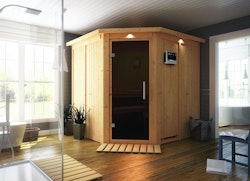 Karibu Sauna Jarin mit Eckeinstieg 68 mm inkl. gratis Saunaofen im Wert von 599,99 €