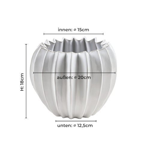 Wikholm form Design Pflanzgefäß / Blumentopf Keramik weiß ⌀ 15 x H 18 cm