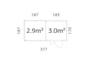 Vorschaubild Palmako Gerätehaus Leif 3,0 m² + 2,9 m² Anbau - 16 mm