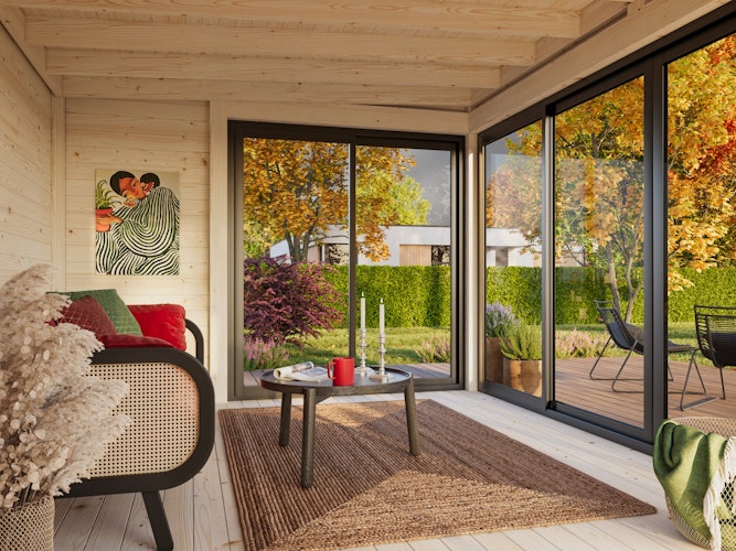 Palmako Gartenhaus Serena 12,6 m² Set 2 Slide Plus - 44 mm