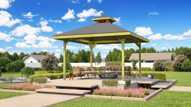 Weka Gartenoase 651 mit Dachaufsatz