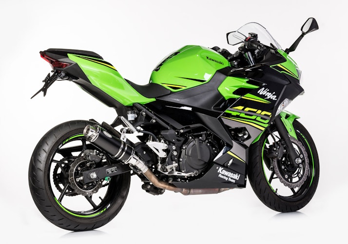 HURRIC SLIP-ON Schalldämpfer Supersport Aluminium eloxiert für KAWASAKI Ninja 400,Z400