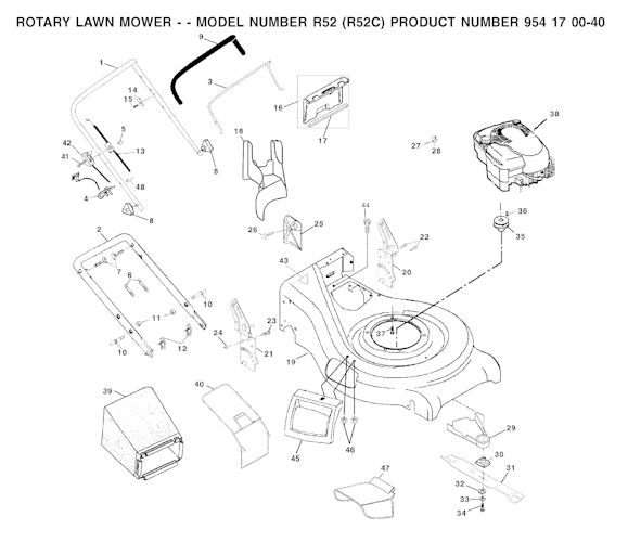 Husqvarna Rasenmäher gelegentliche Nutzung ROYAL 52S, R52C, 954170040, 2002-06