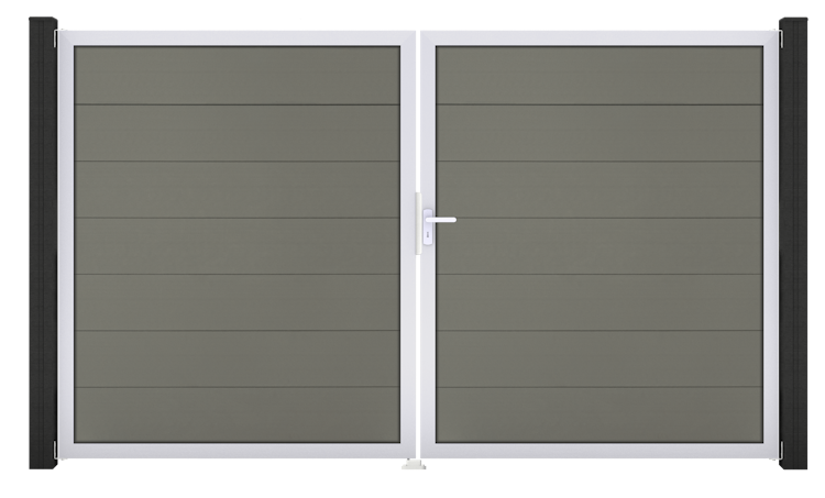 GroJa Solid Grande Tor 2-flügelig 3000 x 1800 mm, Alu-Rahmen EV1