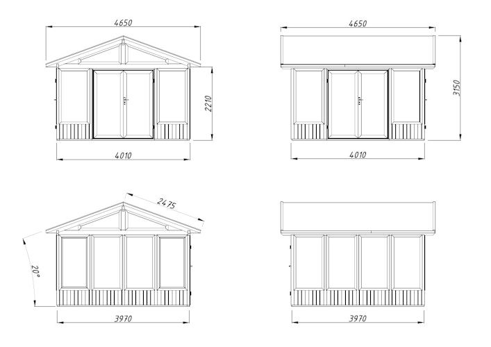 Palmako Pavillon Isabella 14,7 m² - 90 mm