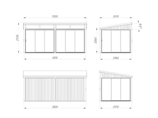 Palmako Glashaus Saga 16,2 m² Slide Plus (Wintergartenanbau inkl. Rückwand)