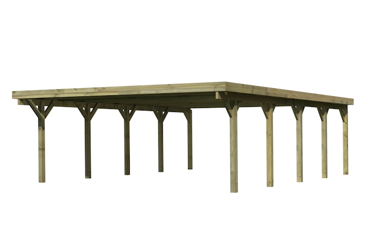 Karibu Carport Doppelcarport Classic Doppel 3 - kesseldruckimprägniert