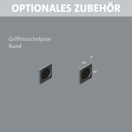 Flexo Griffmuschelpaar Quadratisch / RUND