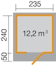 Vorschaubild Weka Gartenhaus Designhaus wekaLine 172 mit Vordach (50 cm)