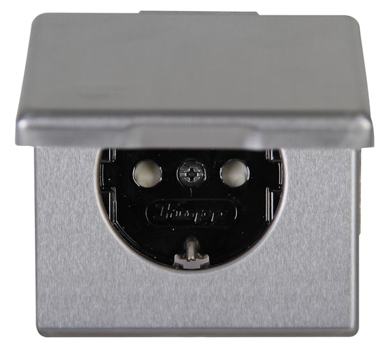 Kopp Schutzkontakt - Steckdose mit Deckel, VISION edelstahl