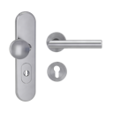 Vorschaubild Griffwerk TITANO Kombi SB_882 ES1 (S2) -Edelstahl matt Kombi-Schutzbeschlag -Schild/Drücker -mit Griff LUCIA PROF EM -ZA, 72mm -TS 65-70mm