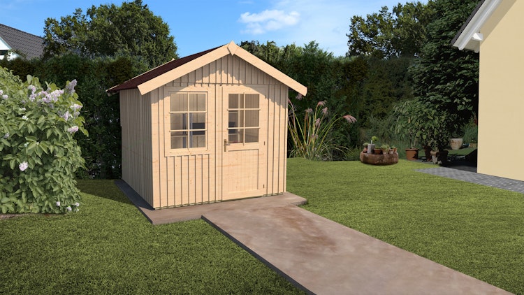 Weka Schwedenhaus 410 mit extra hoher Tür - 44 mm (aufgedoppelt)