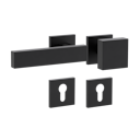 Vorschaubild Griffwerk Wechselgarnitur VAYA 200 CUBICO fast2fix Fast2Fix Rosetten eckig Knopf SQUARE Graphitschwarz L