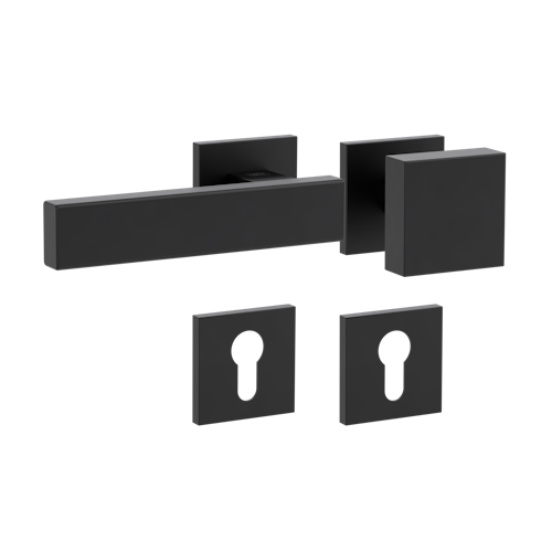 Griffwerk Wechselgarnitur VAYA 200 CUBICO fast2fix Fast2Fix Rosetten eckig Knopf SQUARE Graphitschwarz L