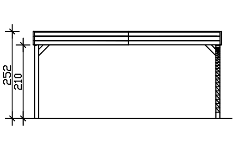 Skan Holz Doppelcarport Friesland 546x555 cm - 1 Einfahrtsbogen Set G