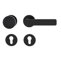 Griffwerk Wechselgarnitur VAYA 265 MINIMAL MODERN fast2fix Fast2Fix Rosetten rund Knopf R2 Graphitschwarz R