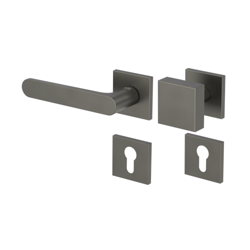 Griffwerk Wechselgarnitur VAYA 291 AVUS fast2fix Fast2Fix  Rosetten eckig Knopf SQUARE Kaschmirgrau L