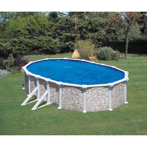 Summer Fun Stahlwandpool Ovalformbecken-Set Steinoptik 610x375x120cm 