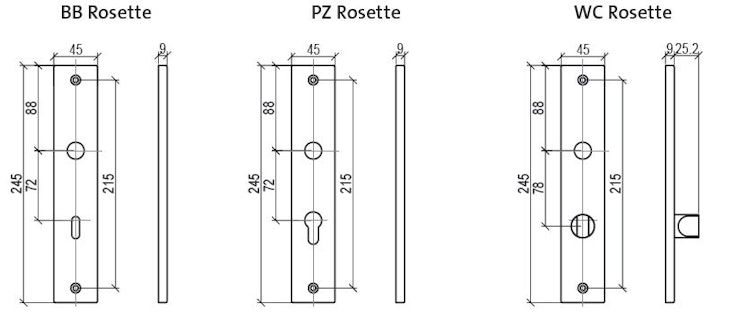 Griffwerk Türgriff LUCIO Langschild- Edelstahl matt