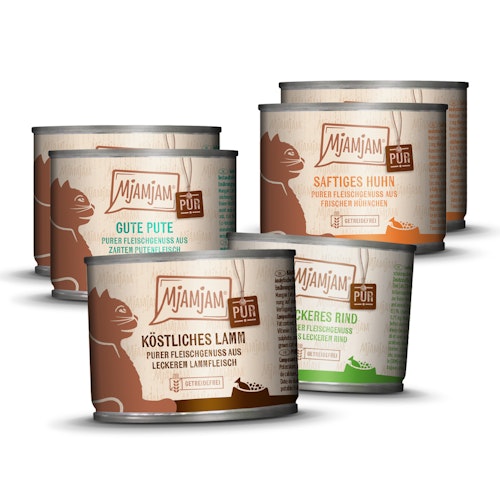 MJAMJAM Mixpaket 6 x 200g Dose Katzennassfutter