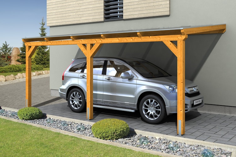Skan Holz Wandanbau-Carport Vogtland 300 x 541 cm