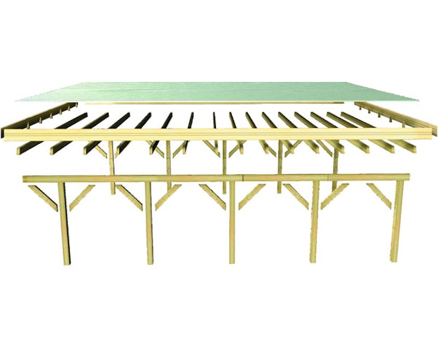 Karibu Carport Einzelcarport Classic Einzel 2 - kesseldruckimprägniert