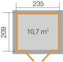 Vorschaubild Weka Gartenhaus 264 mit Oberlichtern - 21 mm