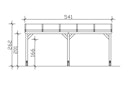 Vorschaubild Skan Holz Wandanbau-Carport Vogtland 300 x 541 cm