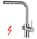 Vorschaubild NIEDERDRUCK 3 Wege Wasserhahn Küchenarmatur, FL, mit 360° schwenkbarem L-Auslauf