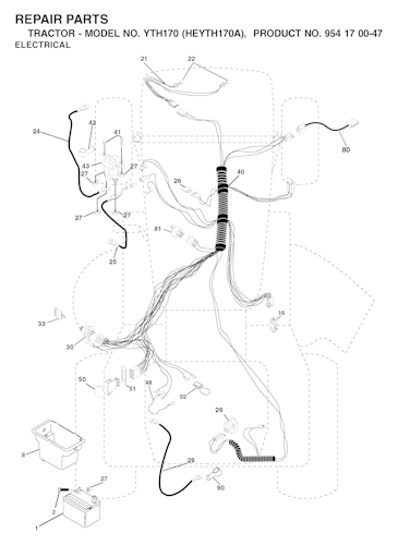 Husqvarna Gartentraktoren YTH170, HEYTH170A, 954170047, 2002-06