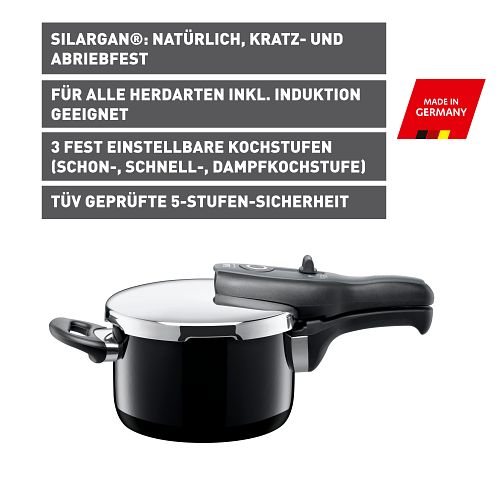 Silit Sicomatic t-plus 2,5l Silargan black w/o. Insert