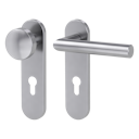 Vorschaubild Griffwerk Wechselgarnitur LUCIA PROFESSIONAL GK4 - Kurzschild  rund - Edelstahl matt