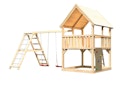 Vorschaubild Akubi Kinderspielturm Luis mit Doppelschaukelklettergrüst inkl. Netzrampe