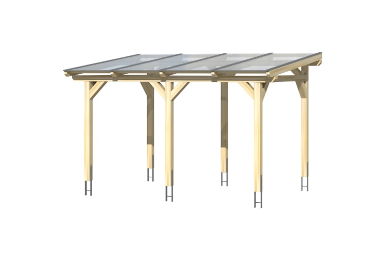 Skan Holz Siena aus Leimholz mit Mittelpfosten Breite 434 cm freistehende Terrassenüberdachung