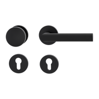 Griffwerk Wechselgarnitur TRI 134 Schraubtechnik GK3 Rosetten rund Knopf R2 Graphitschwarz R