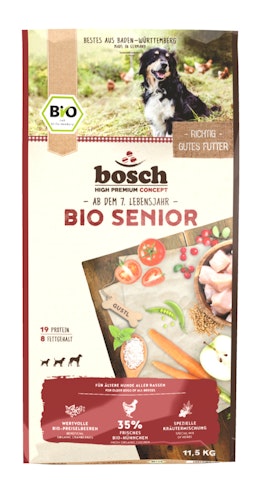 bosch Bio Senior Hühnchen & Preiselbeere Hundetrockenfutter
