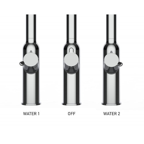 4 Wege Wasserhahn Küchenarmatur, FC, mit 360° schwenkbarem U-Auslauf, Schwarz Matt