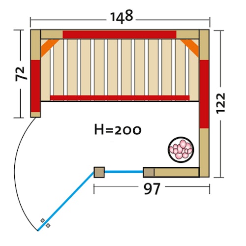 Infraworld Infrarotkabine TrioSol Natura 148 Ecke inkl. 5-teiligem gratis Zubehörset