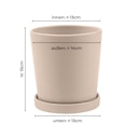 Vorschaubild Wikholm form Design Pflanzgefäß / Blumentopf Keramik creme ⌀ 14 x H 15 cm inkl. Untersetzer